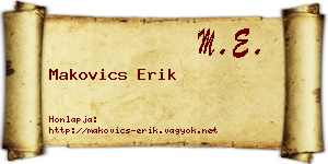 Makovics Erik névjegykártya