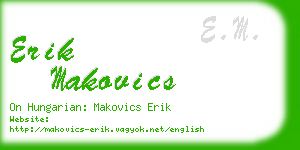 erik makovics business card